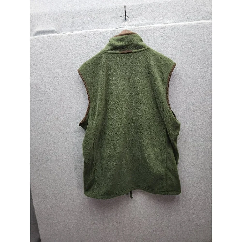 Premier Green Fleece Vest With Scottish Terrier Embroidery & Zipper Closure - Si